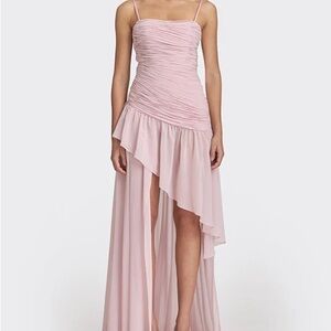 Asymmetric Draped Chiffon Mini Dress